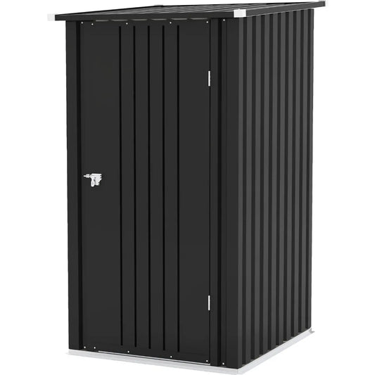 3 X 3 FT Outdoor Storage Shed,Small Garden Tool Storage Shed with Sloping Roof and Single Lockable Door, Outdoor Shed