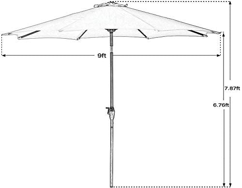 Grand patio Balcony Umbrella, JENA 6x4 FT Outdoor Umbrella, Rectangular Flat Canopy Versatile Patio Shade with 360 Degree Roating Knob for Deck Apartment, Beige