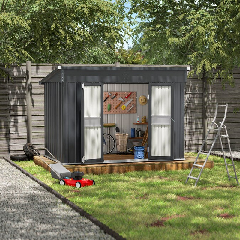 8-Ft X 8-Ft Galvanized Steel Storage Shed