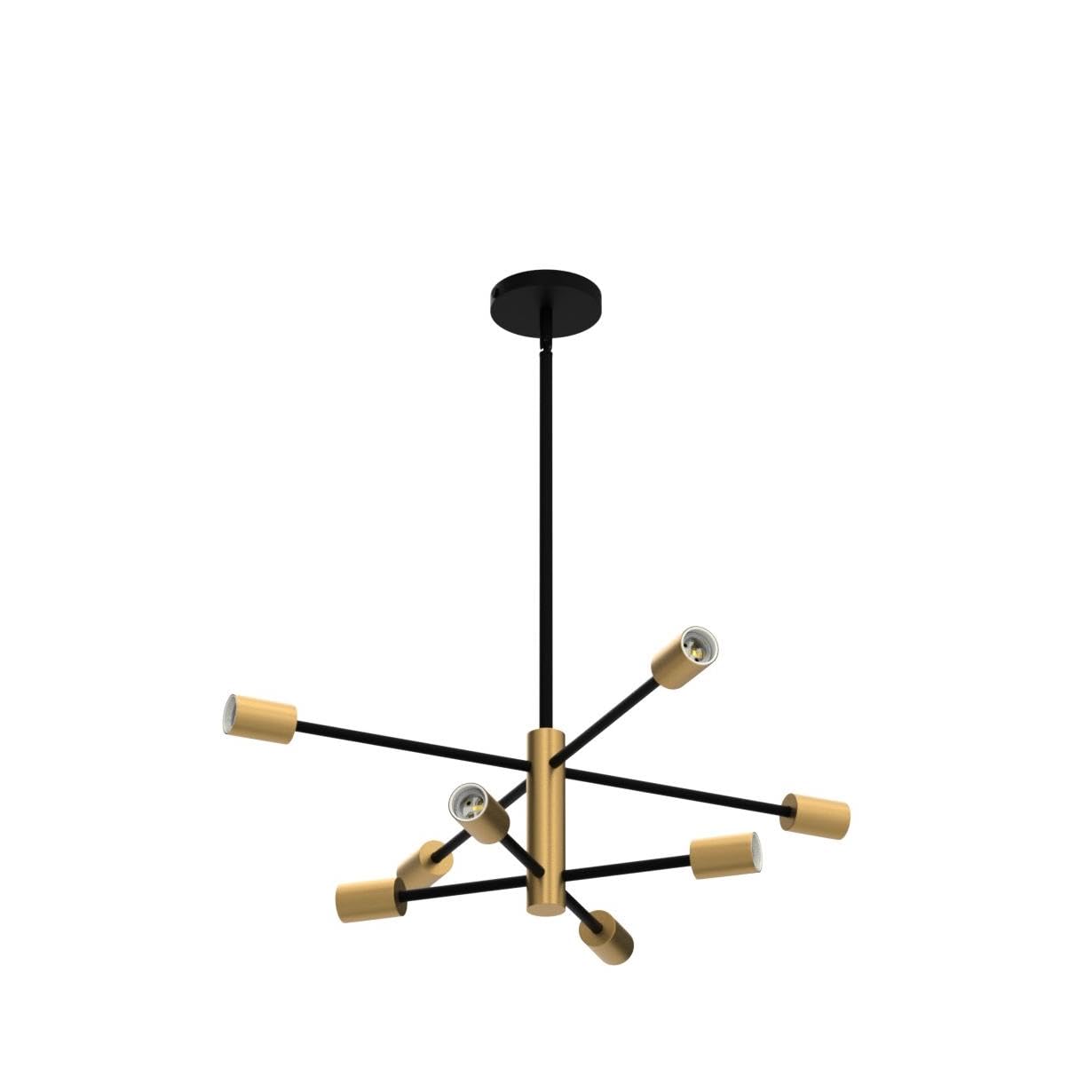 Modern Chandelier Ceiling Light Fixture Sputnik Chandeliers Gold and Black Farmhouse Chandelier Over Table 12-Light Height Adjustable Chandeliers for Dining Room, Living Room,Kitchen Island