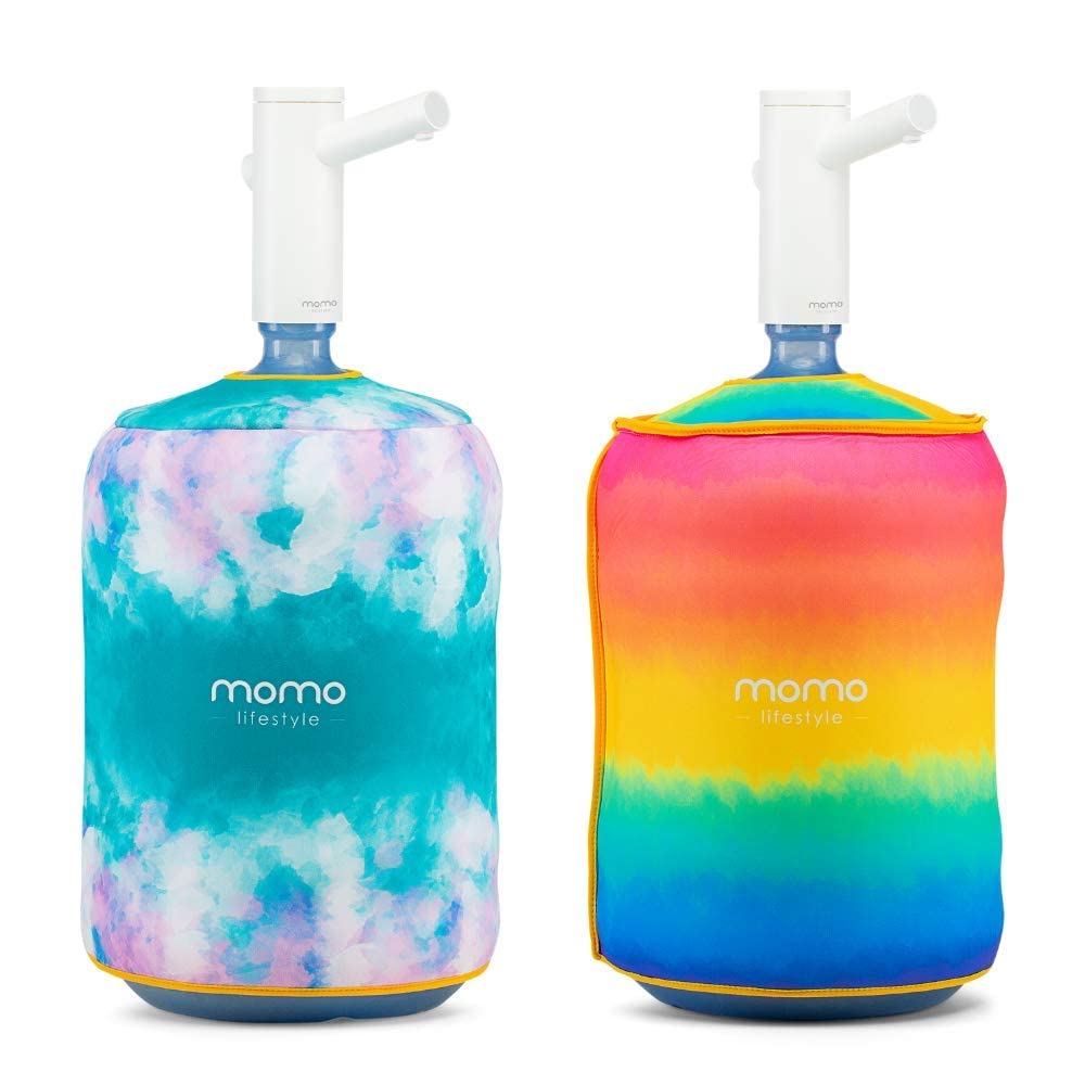 Momo Lifestyle M4 Water Dispenser Automatic Rechargeable Silent + 5 Gallon Bottle Sleeve Neoprene Double Sided (Rainbow)