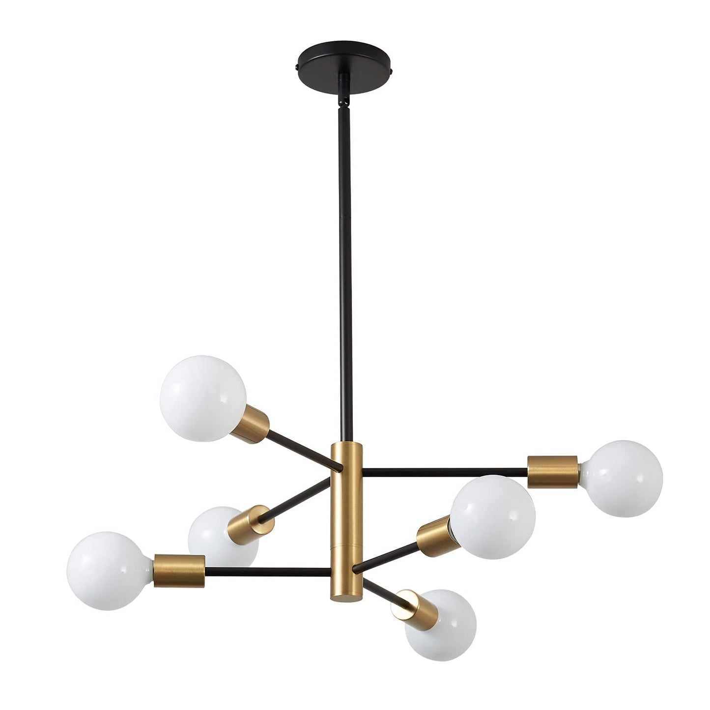 Modern Chandelier Ceiling Light Fixture Sputnik Chandeliers Gold and Black Farmhouse Chandelier Over Table 12-Light Height Adjustable Chandeliers for Dining Room, Living Room,Kitchen Island