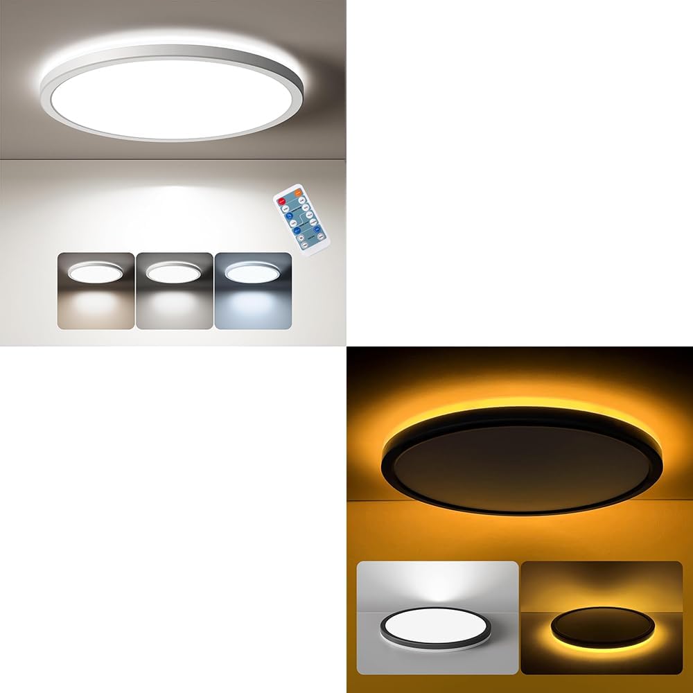 Matane Motion Sensor LED Ceiling Light with Remote 12 inch 24W, 12 Inch LED Flush Mount Ceiling Light Fixture with Night Light