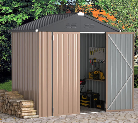 6 X 4FT Outdoor Storage Shed, Lockable Bike Shed,Garden Shed &Tool Shed for Backyard, Patio, Lawn