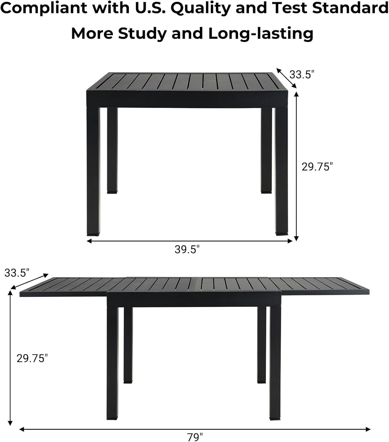 Grand patio 7-Piece Patio Dining Set for 6, E-Coated Outdoor Dining Set Swivel Patio Dining Chairs with Olefin Cushions & 1 Black Rectangular Faux Woodgrain Dining Table with 1.5”Market Umbrella Hole