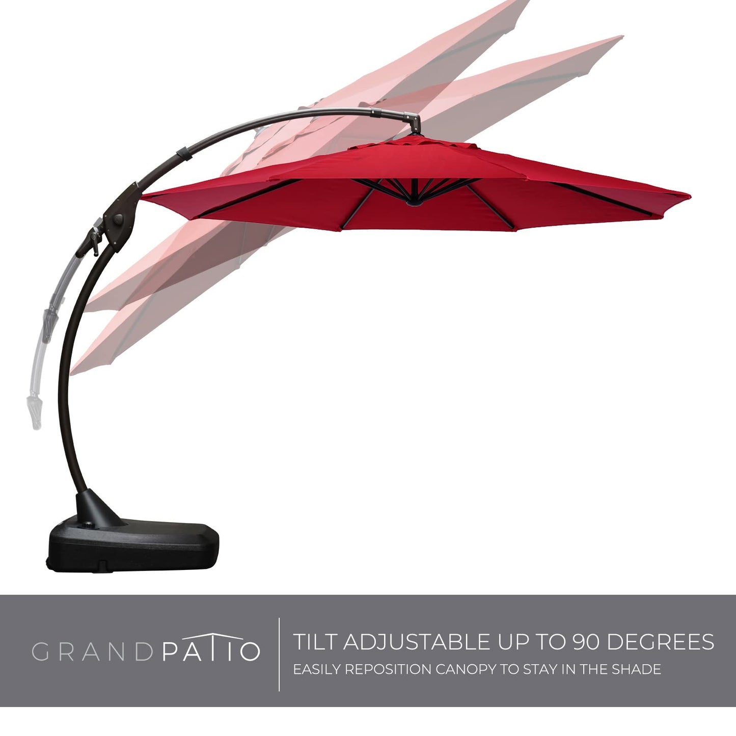 Grand patio 11FT Cantilever Umbrella with Base Outdoor Large Round Aluminum Offset Umbrella for Patio Garden Backyard (Champagne, 11 FT)