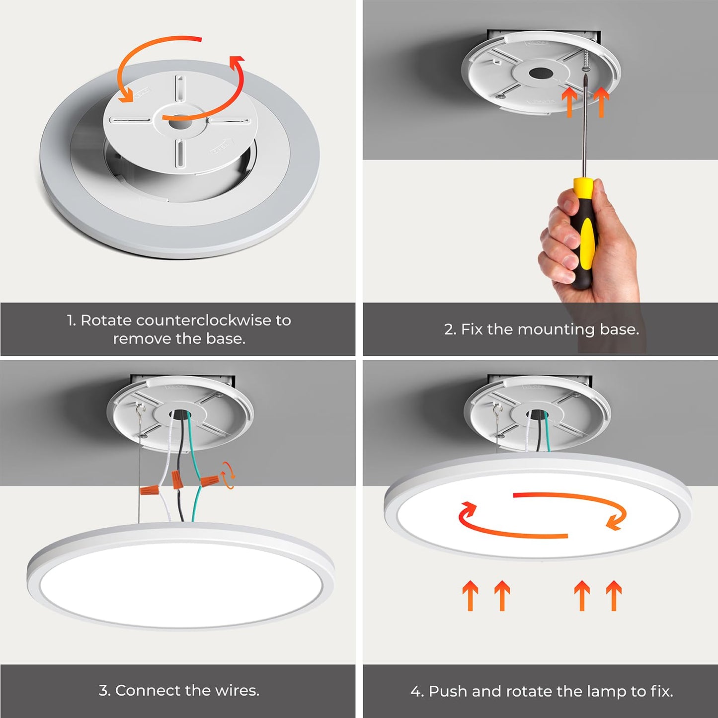 Matane 12in LED Flush Mount Ceiling Light Fixture with Remote Control, Nightlight 2000K Warm, 3000K-6500K Adjustable, Low Profile Ceiling Lights for Bedroom, Kitchen, Living Room, Black