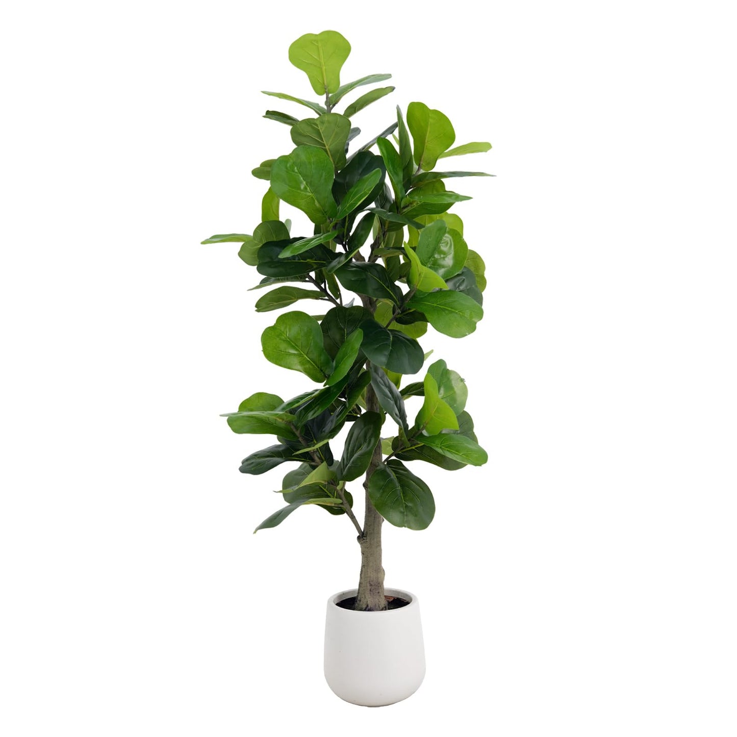 Fiddle Leaf Fig Tree Artificial 5FT, Fake Fig Leaf Tree with Plastic Pot for Home Office Living Room Tall Faux Plants Floor Decor Indoor