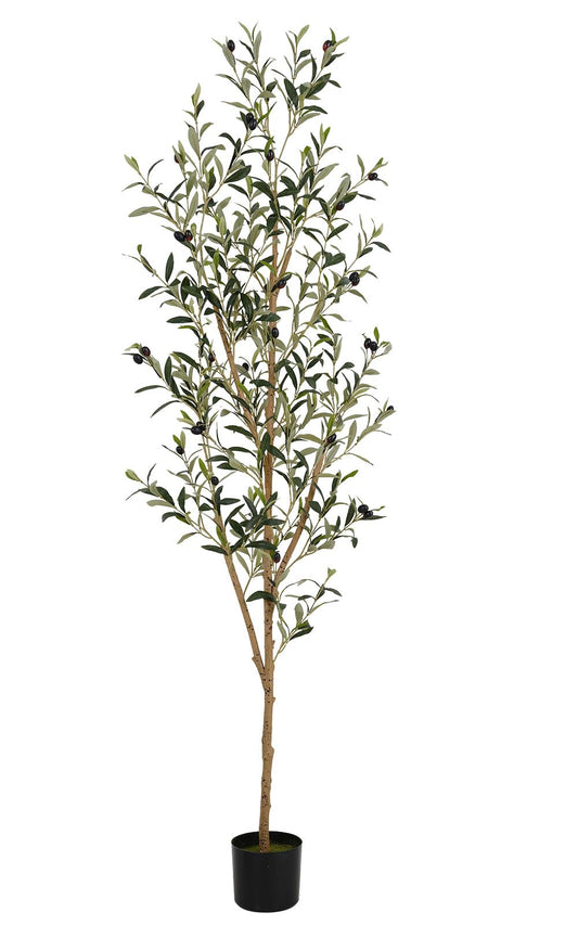 Artificial Olive Tree 6FT, Tall Faux Olive Trees Indoor Fake Olive Tree with Realistic Leaves and Fruits, Artificial Plants for Home Office Decor