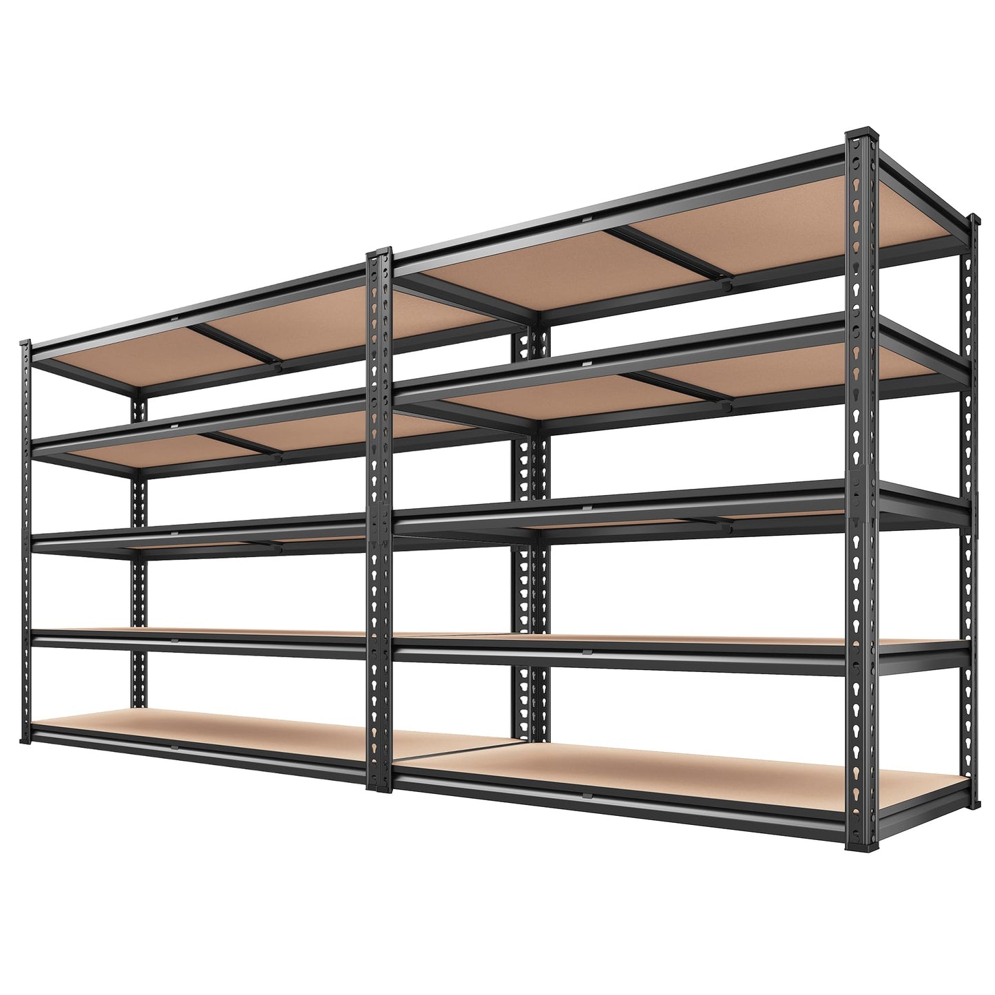 REIBII 2500LBS Garage Shelving 72''H Storage Shelves Heavy Duty Shelving 5 Tier Metal Shelves for Garage Shelves Adjustable Shelving Units and Storage for Closet Pantry Shelf, 72" H x 40" W x 20" D