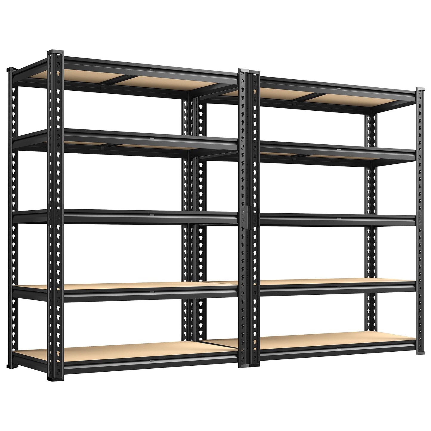 REIBII 2020LBS Storage Shelves 5 Tier Garage Shelving Heavy Duty Adjustable Garage Shelves, Utility Rack Shelf, Shelving Units for Storage Warehouse Pantry Closet, 35.5" W x 11.9" D x 72" H, Black