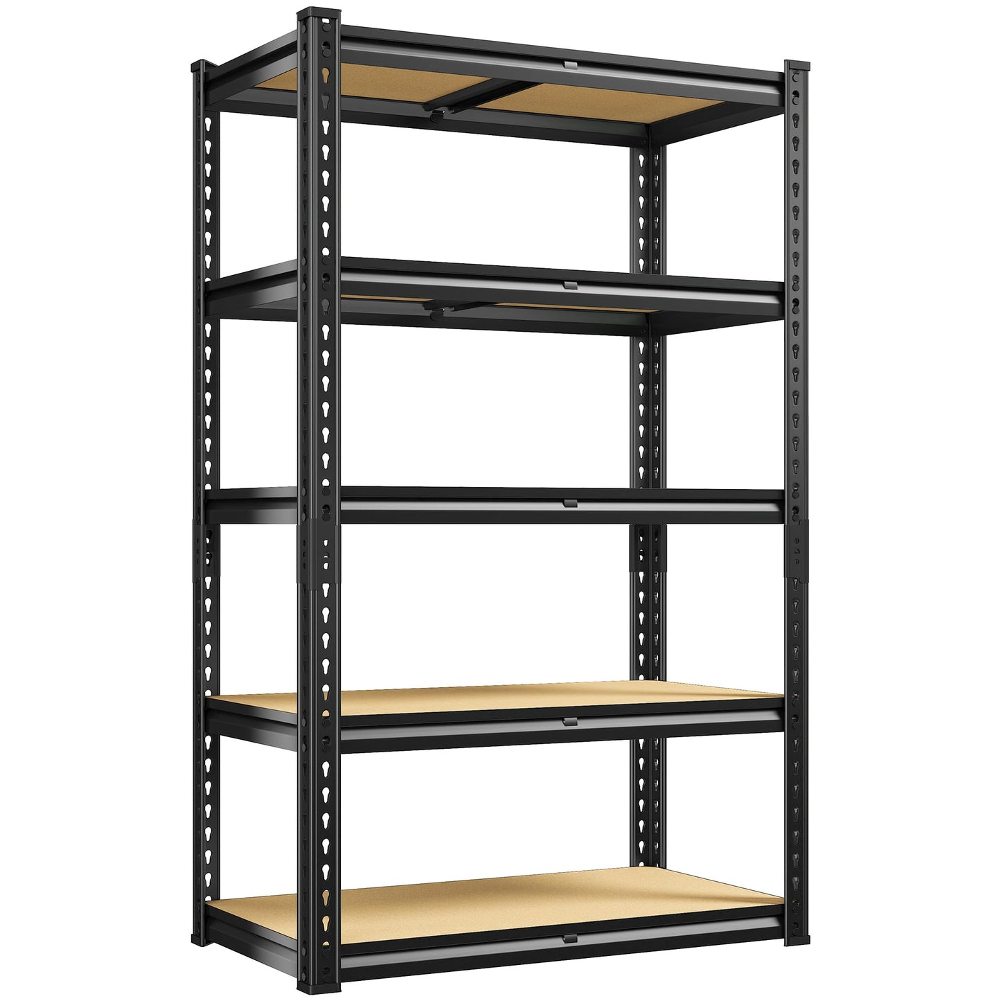 REIBII Storage Shelves 2020LBS Garage Shelving Heavy Duty 5-Tier Metal Shelving Units for Storage Adjustable Utility Shelf Rack for Kitchen Warehouse Basement 28" W x 12" D x 59.8" H, Black