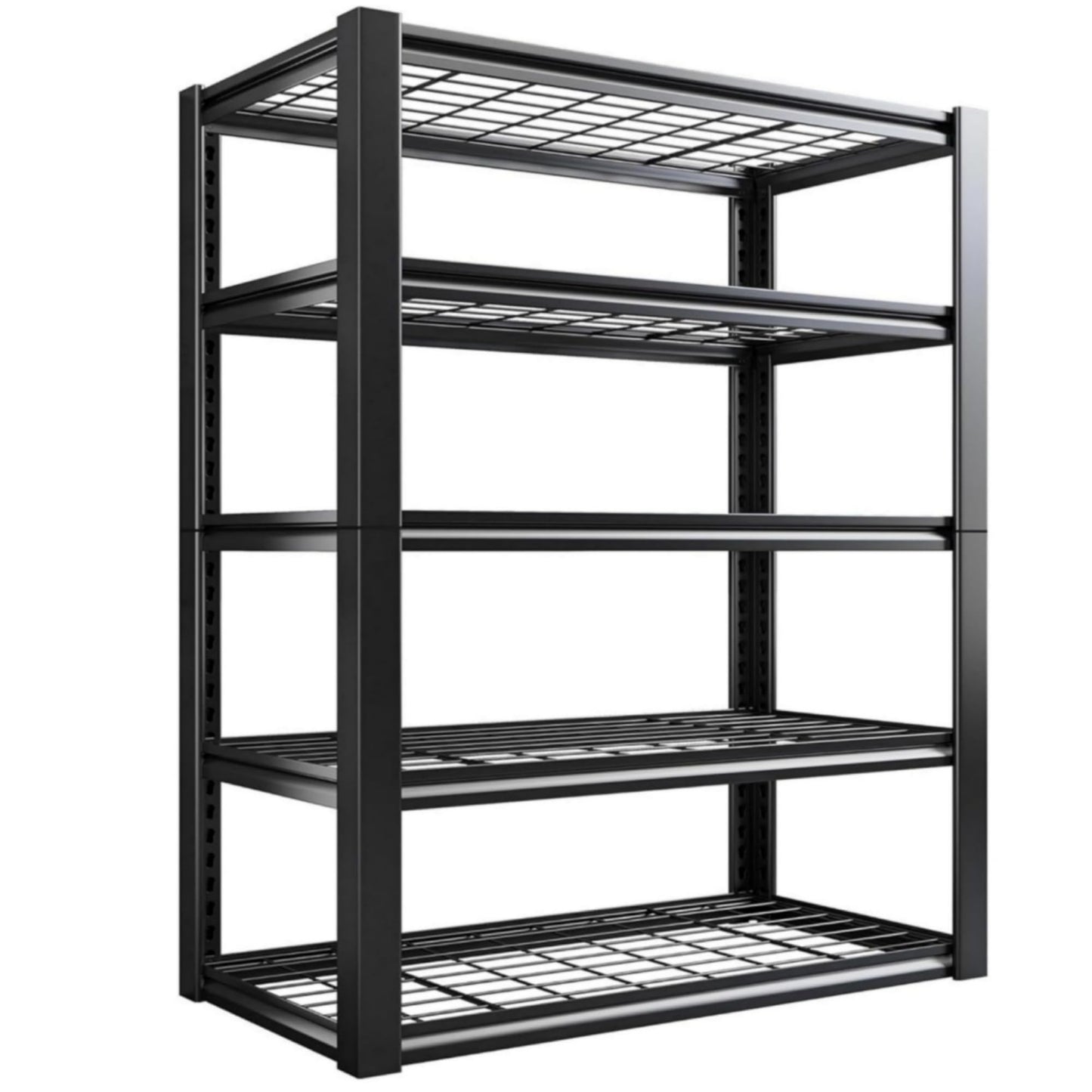 REIBII 3010LBS Storage Shelves,72"H Garage Shelving Heavy Duty Shelving Units and Storage, 5 Tier Wire Shelving Adjustable Metal Shelving for Garage Shelves, Utility Shelf Rack, 72"H*35.5" W*16" Black