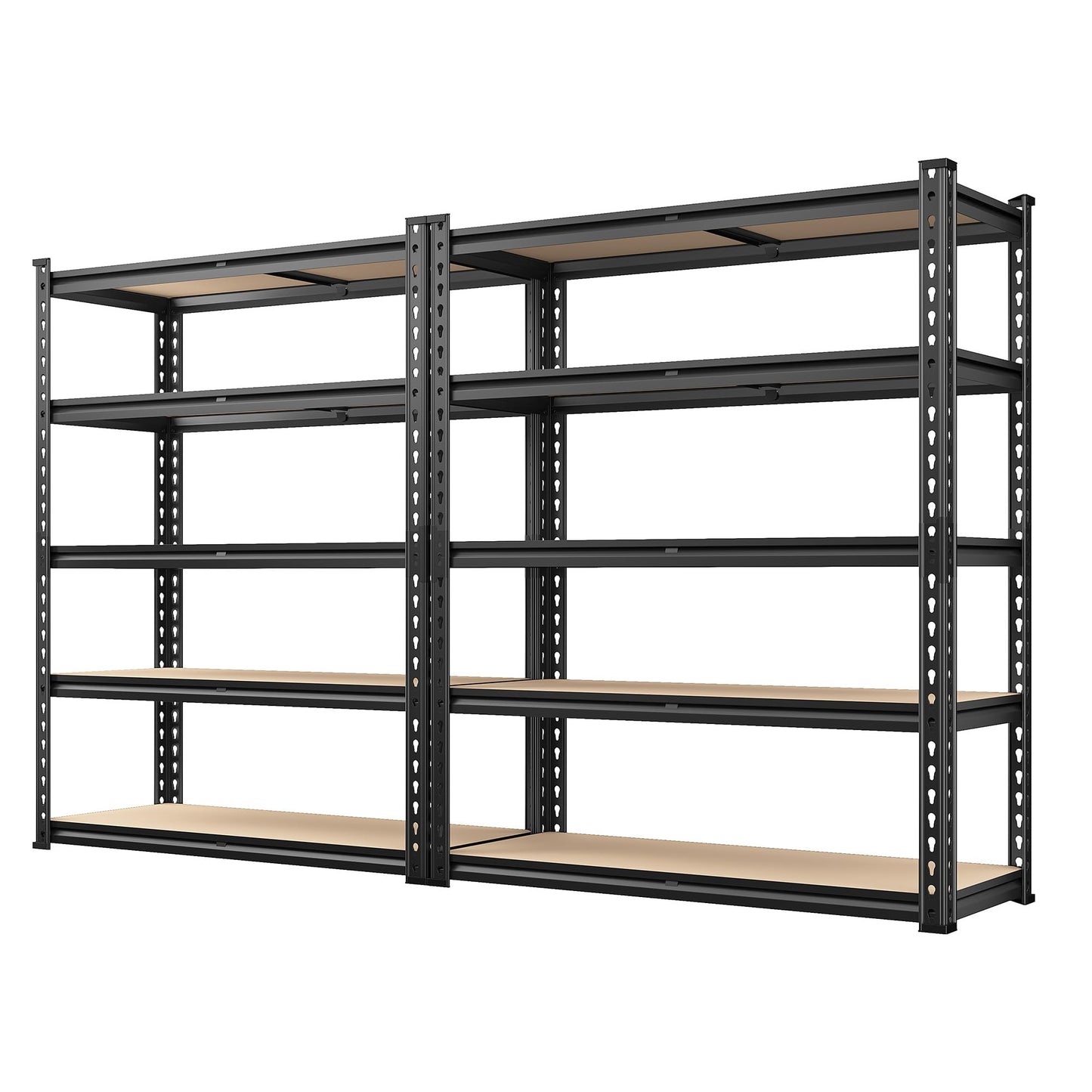 REIBII Storage Shelves 2020LBS Garage Shelving Heavy Duty 5-Tier Metal Shelving Units for Storage Adjustable Utility Shelf Rack for Kitchen Warehouse Basement 28" W x 12" D x 59.8" H, Black