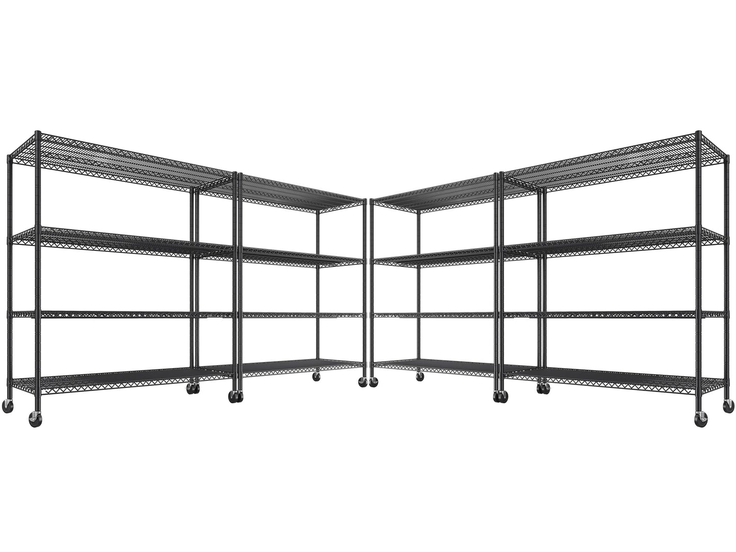 REIBII Storage Shelves 75.6" H Wire Shelving Unit with Wheels 2500LBS Heavy Duty Metal Shelves for Storage Adjustable Garage Storage Rack Pantry Shelf Commercial Shelving, 75.6" H X 55.5''W X 24" D