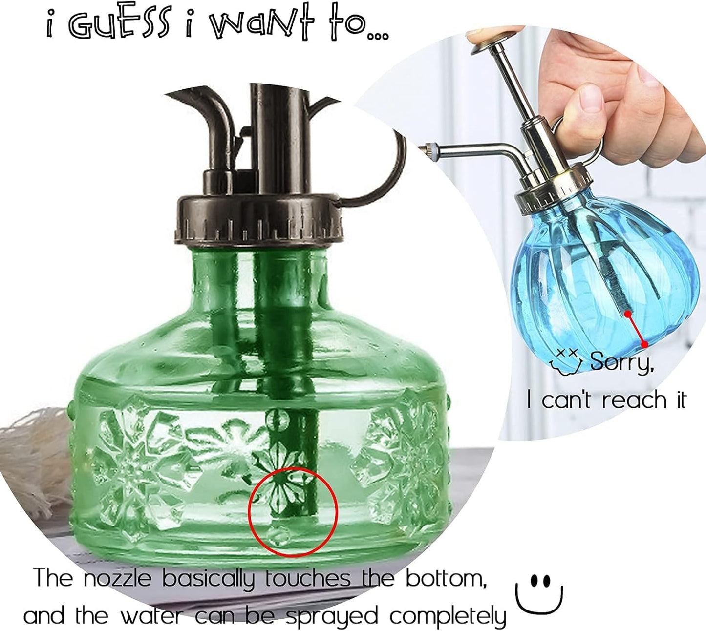 XXXFLOWER Watering Can Outdoor 1.5 Gallon Glass Plant Mister Spray Bottle for Indoor Plant Plastic 6 L Resin Water Cans with Detachable Sprinkler Head Green Watering Pot for Office House Indoor Garden