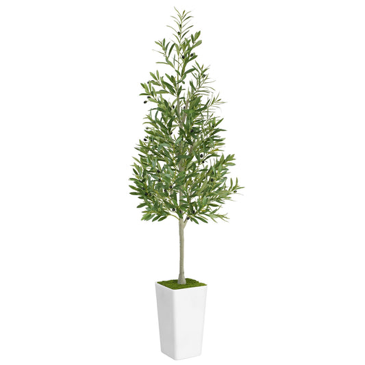 Artificial Olive Tree 6ft - Realistic Tall Fake Plants for Office Living Room Bedroom Home Decor Indoor - Faux Floor Green Silk House Corner Large Potted Plants