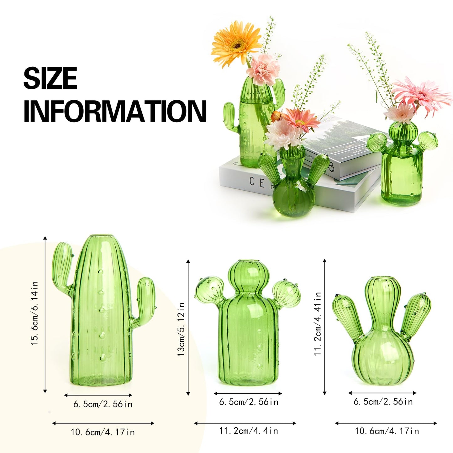 XXXFLOWER Cactus Plant Propagation Station Terrarium Jars for Plant Cuttings Air Plant Holders Unique Glass Flower Vase for Hydroponics Plants for Plant Lovers Home Garden Decor,3 Pcs