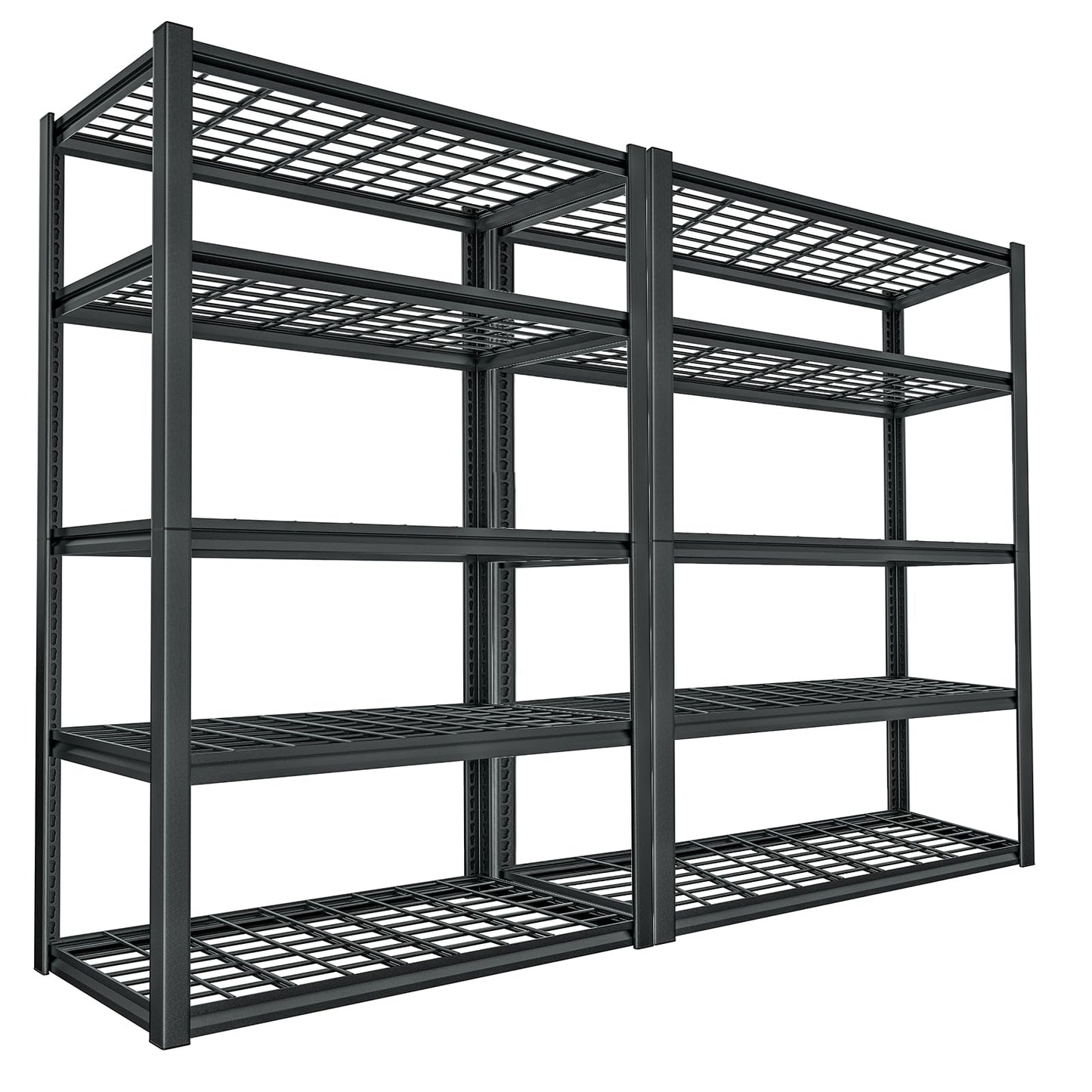 REIBII 48" W Garage Shelving 3000LBS Heavy Duty Storage Shelves, 5 Tier Adjustable Metal Shelves for Storage Rack Industrial Utility Shelf, Garage Storage Shelving Unit, 48" W x 24" D x 72" H