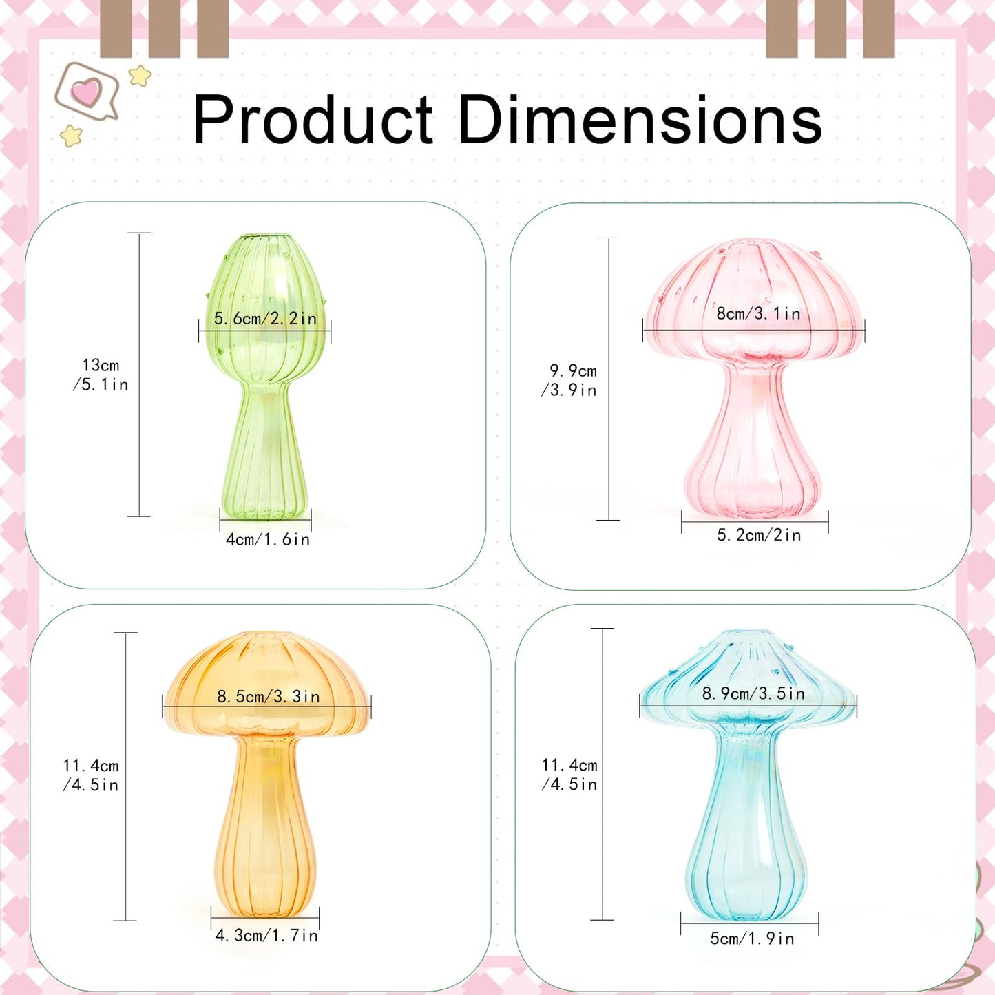 XXXFLOWER Glass Mushroom Propagation Planter Window Plant Propagation Station Crystal Hydroponic Mushroom Jars for Plant Cuttings Unique Glass Bud Flower Vase Indoor for Home Office Garden Decor