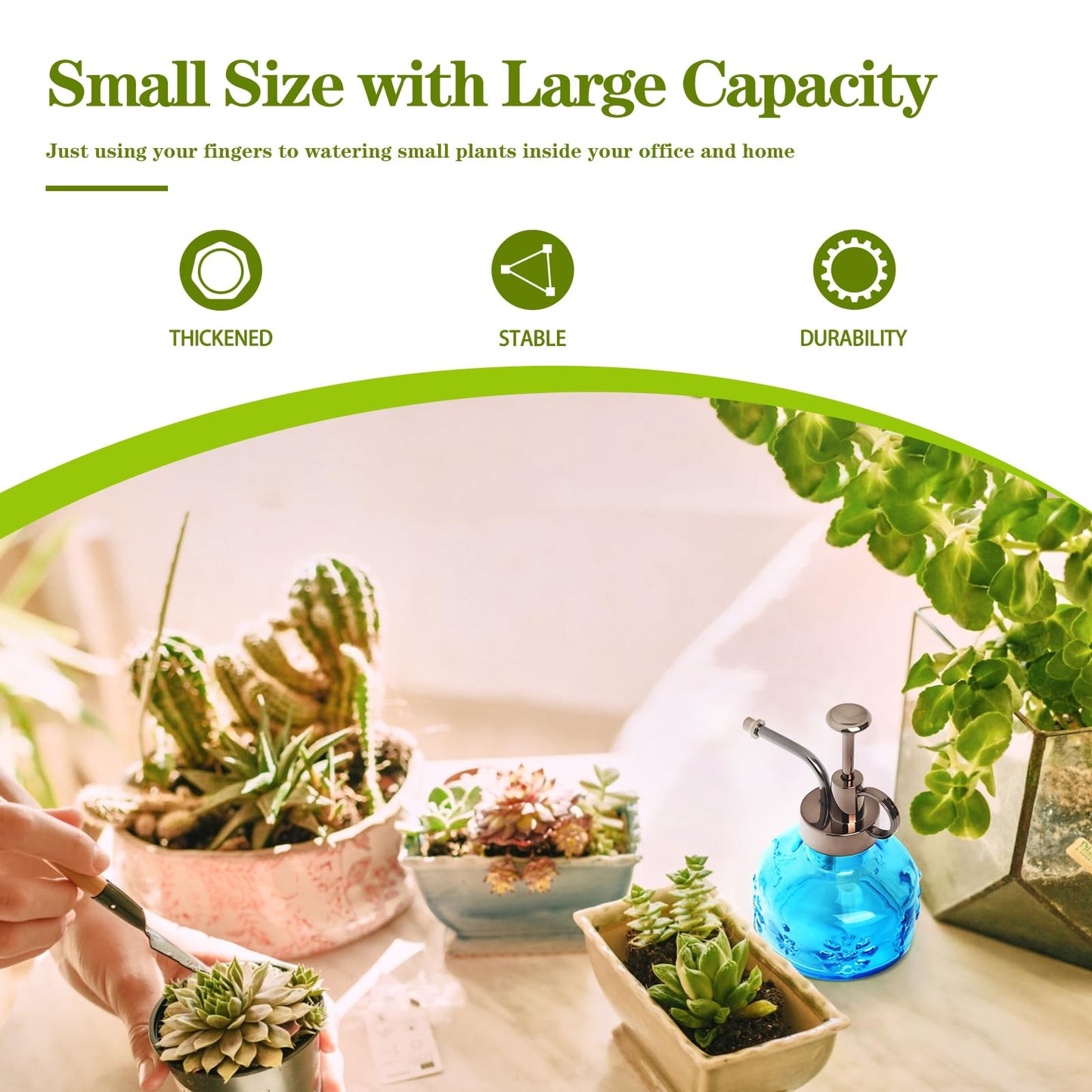 XXXFLOWER Glass Plant Mister Spray Bottle for Indoor Plant Spritzer Succulent Watering Bottle