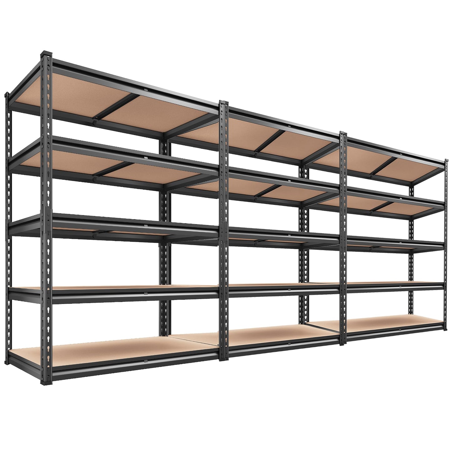 REIBII 2500LBS Garage Shelving 72''H Storage Shelves Heavy Duty Shelving 5 Tier Metal Shelves for Garage Shelves Adjustable Shelving Units and Storage for Closet Pantry Shelf, 72" H x 40" W x 20" D