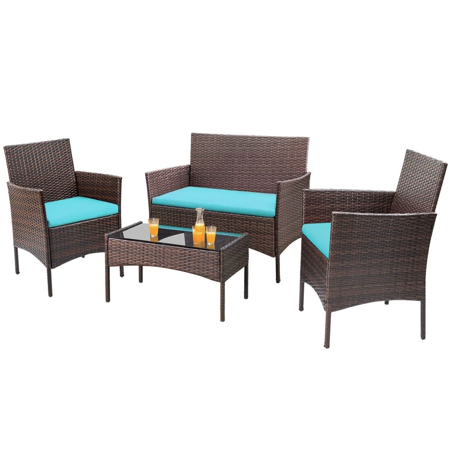 Outdoor  Backyard Porch Garden Poolside Balcony Sets  4 Pieces