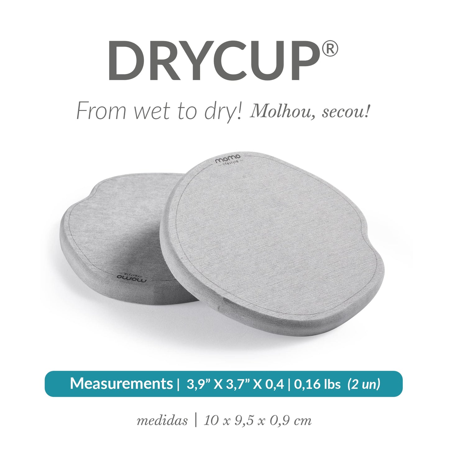 Momo Lifestyle Coasters for Drinks Drycup Stone Coaster Ultra Absorbent Made of Diatomaceous Earth Ideal for Wooden and Coffee Table Non Scratch Condensation Drink Coasters (4 Pack)