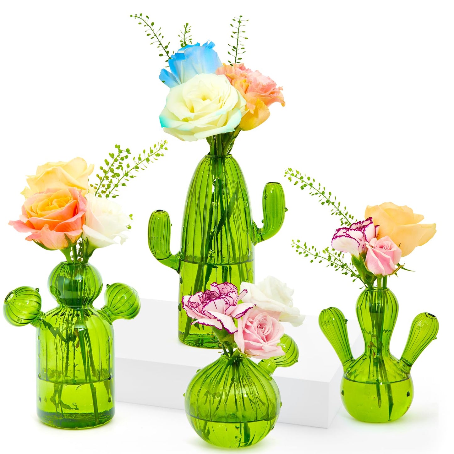 XXXFLOWER Cactus Plant Propagation Station Terrarium Jars for Plant Cuttings Air Plant Holders Unique Glass Flower Vase for Hydroponics Plants for Plant Lovers Home Garden Decor,3 Pcs