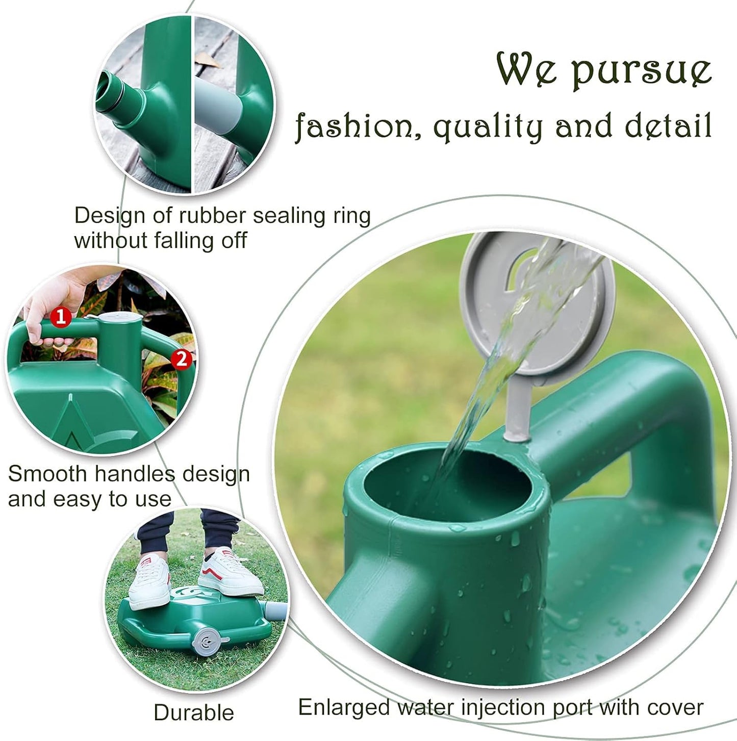 XXXFLOWER Watering Can Outdoor 1.5 Gallon Glass Plant Mister Spray Bottle for Indoor Plant Plastic 6 L Resin Water Cans with Detachable Sprinkler Head Green Watering Pot for Office House Indoor Garden