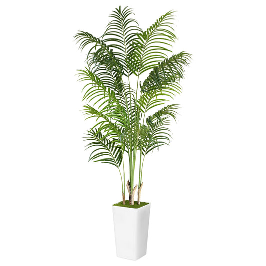 Artificial Palm Tree 6Ft Tall Fake Plants Faux Silk Tropical Areca Floor Potted Plants for Home Living Room Ofiice Patio Decor Indoor Outdoor