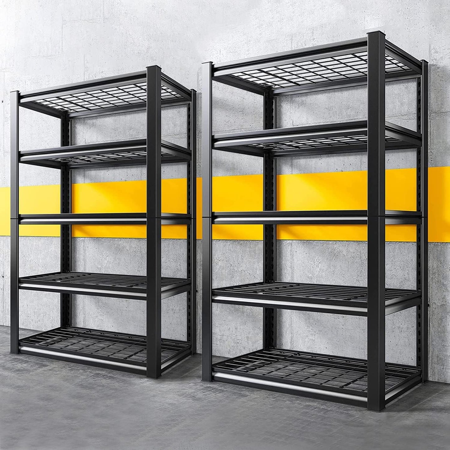 REIBII Garage Shelving 3000LBS Storage Shelves Heavy Duty Shelving Adjustable Industrial Metal Shelving Units for Garage, Basement,Pantry,Warehouse, School,Commercial,36" W x 16" D x 72" H