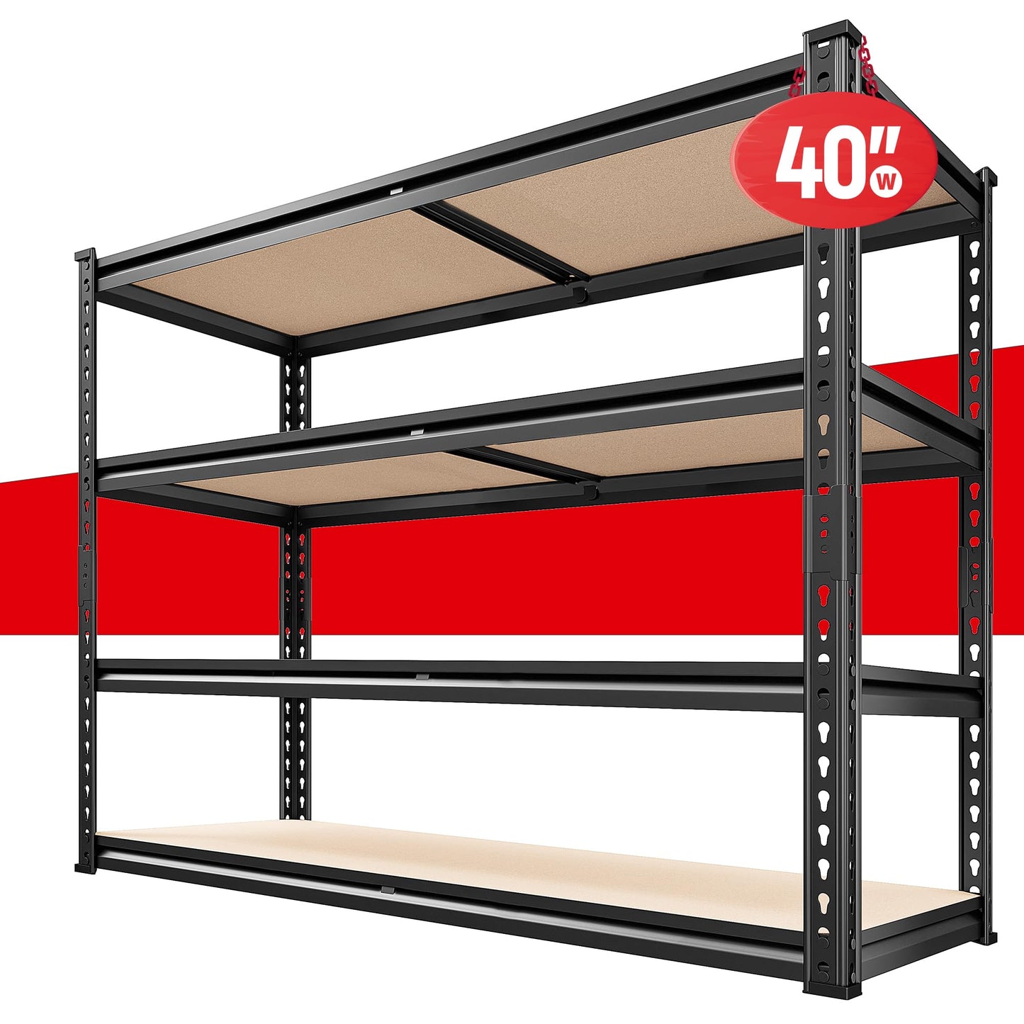 REIBII 2500LBS Garage Shelving 72''H Storage Shelves Heavy Duty Shelving 5 Tier Metal Shelves for Garage Shelves Adjustable Shelving Units and Storage for Closet Pantry Shelf, 72" H x 40" W x 20" D