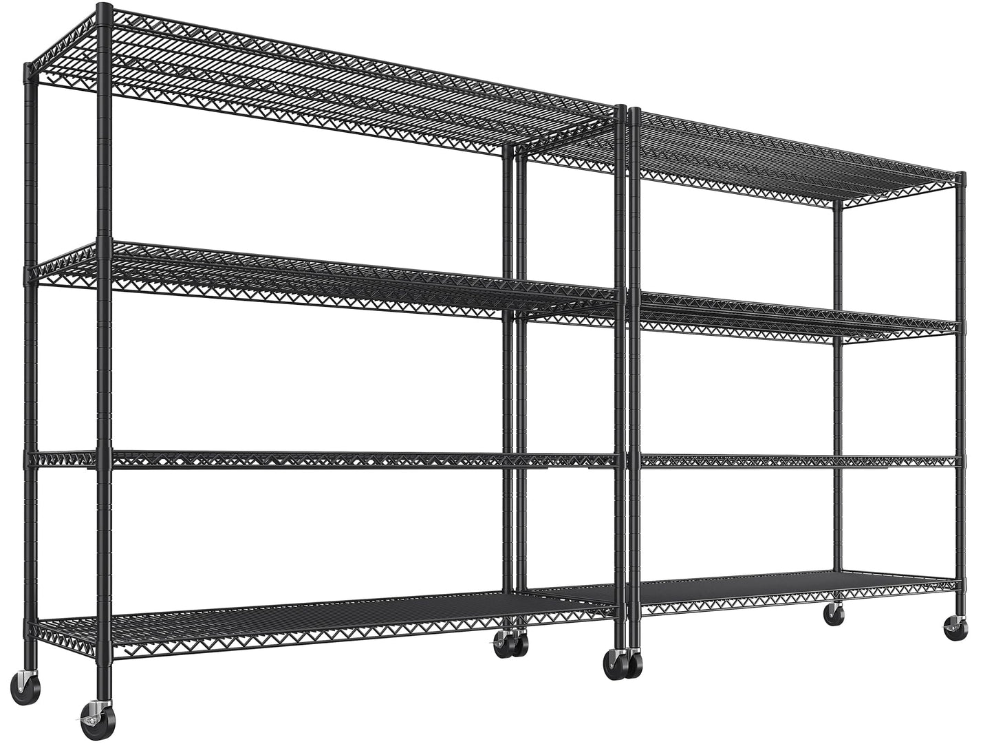 REIBII Storage Shelves 75.6" H Wire Shelving Unit with Wheels 2500LBS Heavy Duty Metal Shelves for Storage Adjustable Garage Storage Rack Pantry Shelf Commercial Shelving, 75.6" H X 55.5''W X 24" D