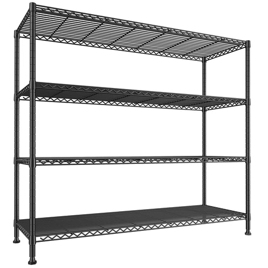 REIBII Storage Shelves 45.3''W Wire Shelving Unit 4 Tier Metal Shelves for Storage Rack Metal Shelving for Pantry Shelves Kitchen Steel Shelving, 45.3''W*63''H*17.7" D