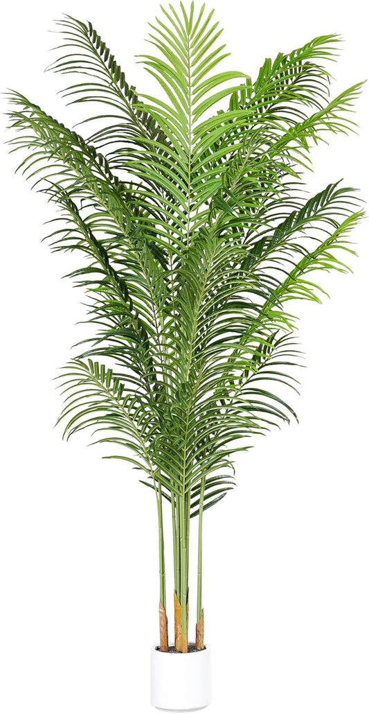 Faux Palm Tree 6.6Ft Tall Artificial Plants Indoor Silk Green Floor Big Large Fake Potted Plant Artificial Decor for Home Office Living Room Outdoor