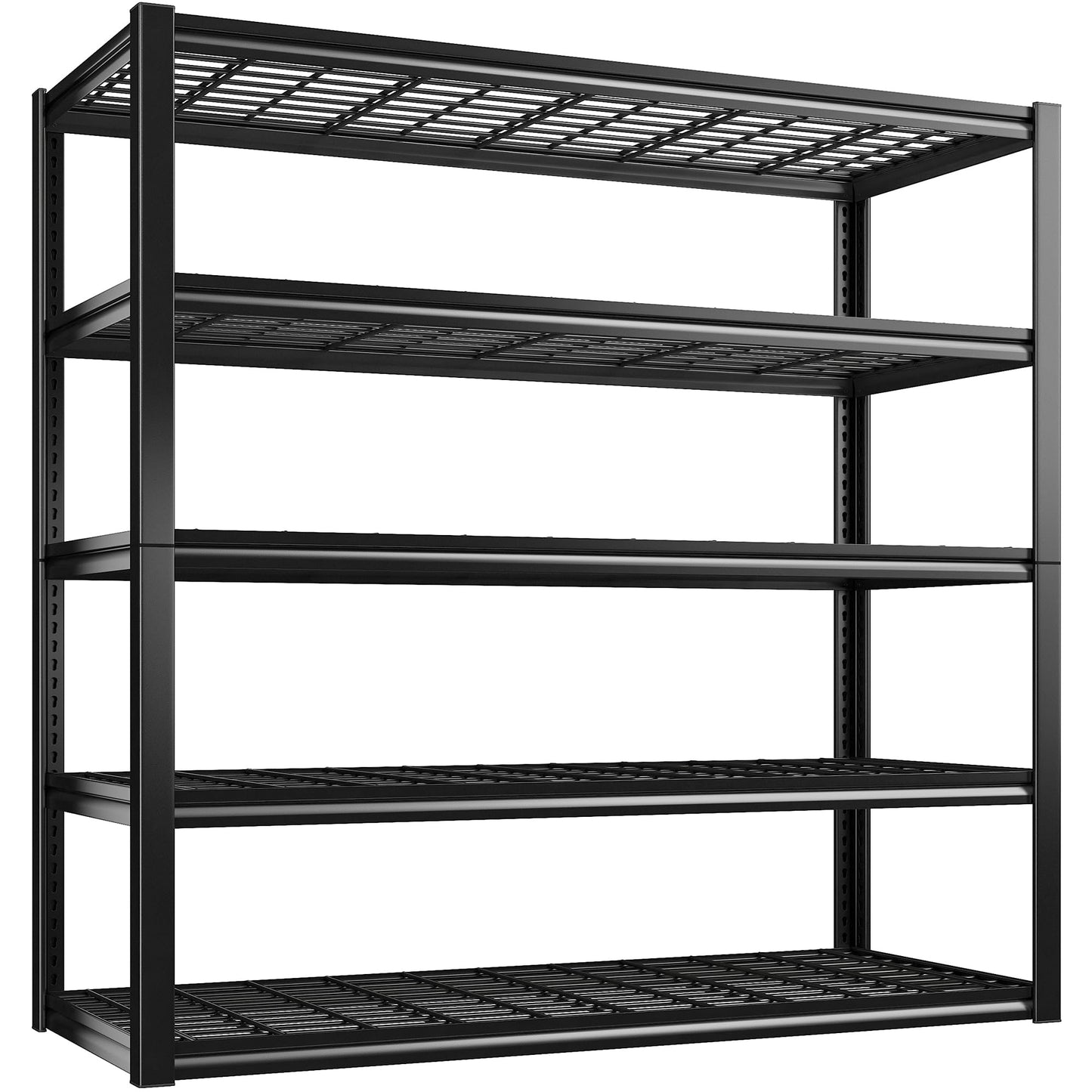 REIBII 48" W Garage Shelving 3000LBS Heavy Duty Storage Shelves, 5 Tier Adjustable Metal Shelves for Storage Rack Industrial Utility Shelf, Garage Storage Shelving Unit, 48" W x 24" D x 72" H