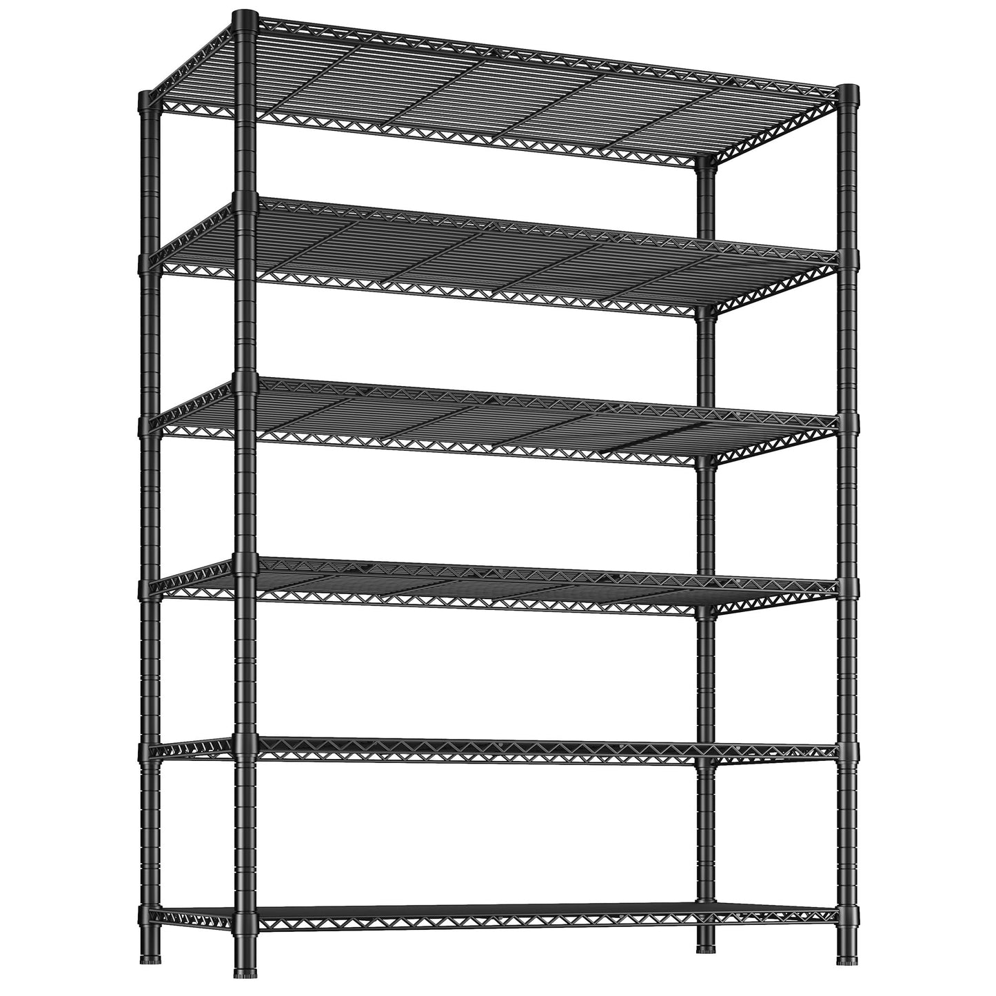 REIBII 5 Tier Wire Shelving,Storage Shelves Metal Shelves for Storage Loads 1200LBS,Adjustable Garage Shelving Heavy Duty Metal Shelving Storage Rack for Pantry Kitchen,71''HX35.5''WX14''D,Chrome