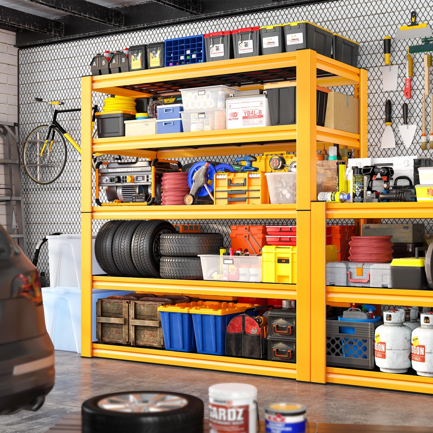 REIBII Garage Shelving 3000LBS Storage Shelves Heavy Duty Shelving Adjustable Industrial Metal Shelving Units for Garage, Basement,Pantry,Warehouse, School,Commercial,36" W x 16" D x 72" H