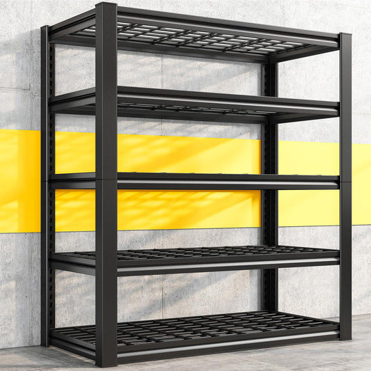 REIBII Garage Shelving 3000LBS Storage Shelves Heavy Duty Shelving Adjustable Industrial Metal Shelving Units for Garage, Basement,Pantry,Warehouse, School,Commercial,36" W x 16" D x 72" H