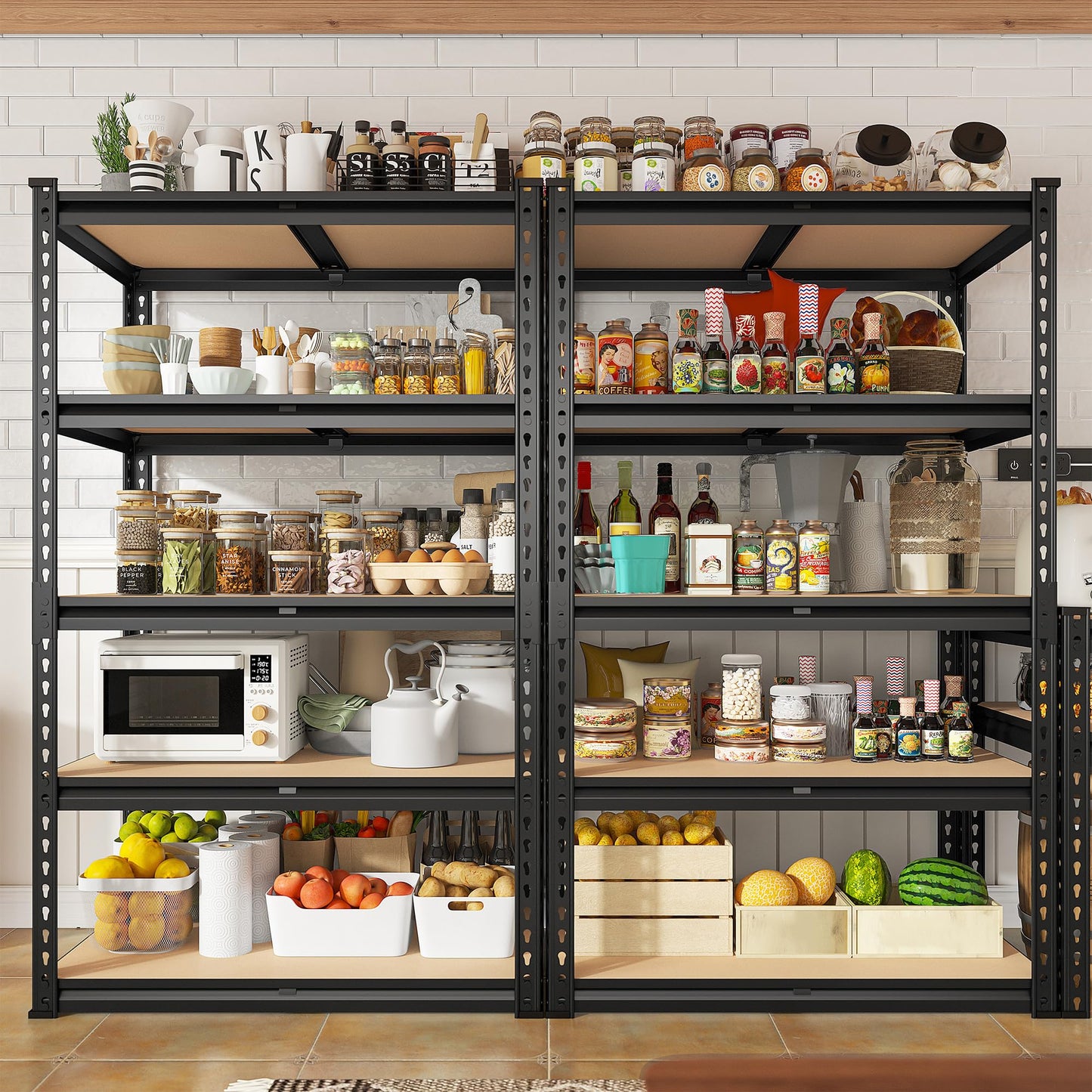 REIBII Storage Shelves, 6 Tier Garage Storage Shelving Units Loads 2250LBS, 72’’H Adjustable Heavy Duty Metal Shelves for Storage Rack for Warehouse Pantry Kitchen Closet,16’’W X16’’D X72’’H