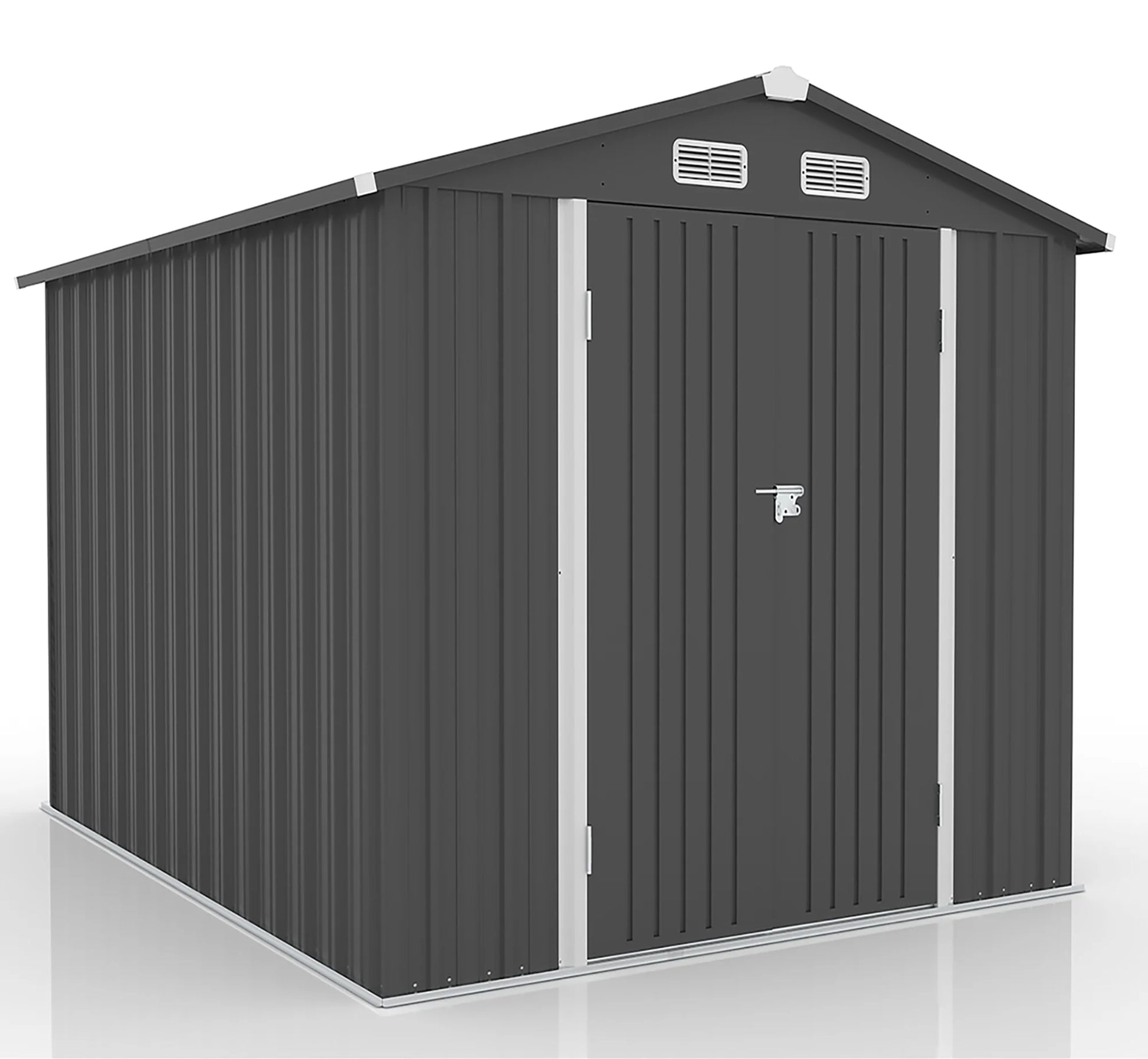 10' X 8' Outdoor Metal Storage Shed, Tools Storage Shed, Galvanized Steel Garden Shed with Lockable Doors, Outdoor Storage Shed for Backyard, Patio, Lawn, D7811